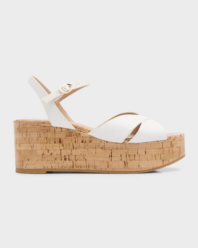 Carmen Linen Crisscross Platform Sandals
